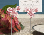 Exquisite Pink Crystal Butterfly Place Card Holders wedding favors