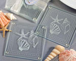 Beach Themed Glass Coaster Favors wedding favors