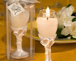 Double Heart Design Champagne Flute Candle Holders wedding favors