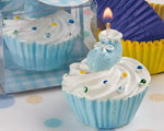 Blue Cupcake Design Candle Favors wedding favors