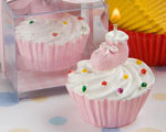 Pink Cupcake Design Candle Favors wedding favors