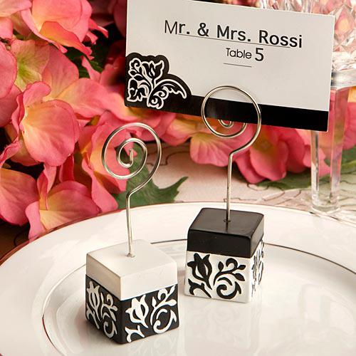 Black And White Damask Design Place Card Holders wedding favors
