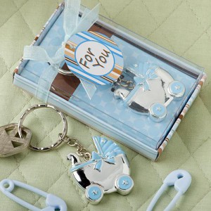 Blue Baby Carriage Design Key Chains wedding favors