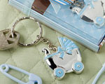 Blue Baby Carriage Design Key Chains wedding favors