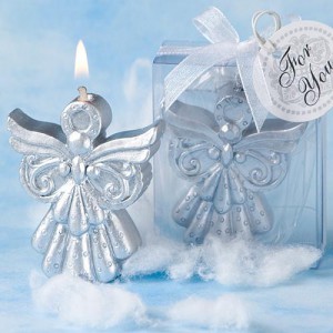 Silver Angel Candle Favors wedding favors