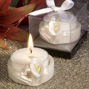 Pretty Calla Lily Design Favor Saver Candles wedding favors