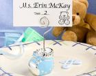 Blue Baby Bootie Place Card Holders wedding favors