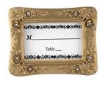 Gold Resin Wedding Place Card Holders - White With Rhinestones wedding favors