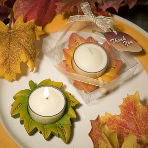 Autumn Themed Candle Favor wedding favors