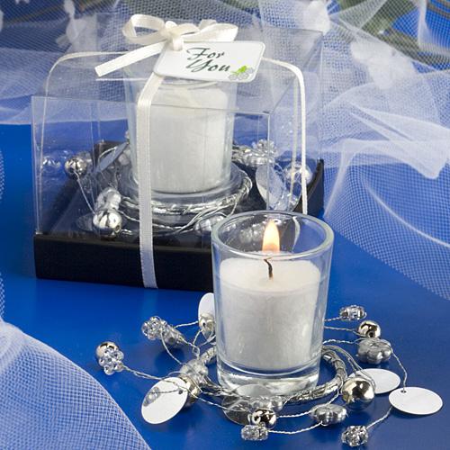 Add these silver wreath candle holders to your Wedding reception tables 