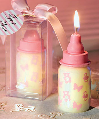 Pink Baby Bottle Candle Favors wedding favors