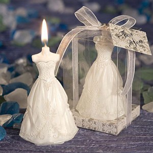 Elegant Wedding Gown Candle Favors wedding favors