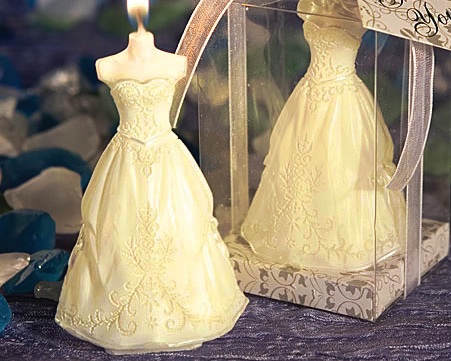 Elegant Wedding Gown Candle Favors wedding favors