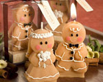 Adorable Gingerbread Bride & Groom Candle Favors wedding favors