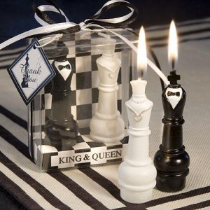 King & Queen Chess Piece Candle Favors wedding favors