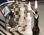 King & Queen Chess Piece Candle Favors wedding favors