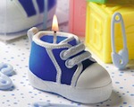 Blue Baby Bootie/Sneaker Design Candle wedding favors