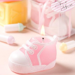 Pink Baby Bootie/Sneaker Design Candle wedding favors