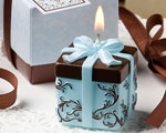 Brown And Blue Gift Box Collection Candle Favor wedding favors