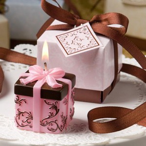 Brown And Pink Gift Box Collection Box Candle Favor wedding favors