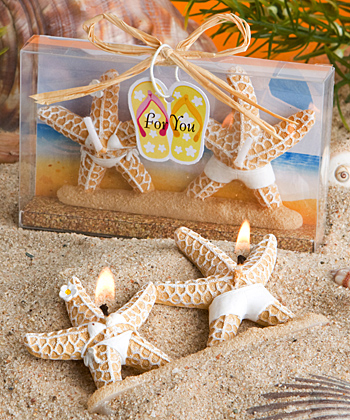 Bathing Suit Clad Starfish Candles wedding favors