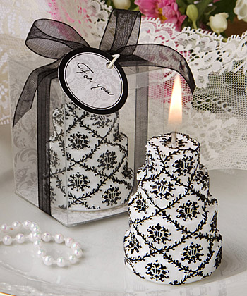 Darling Damask Design Cake Candles wedding favors