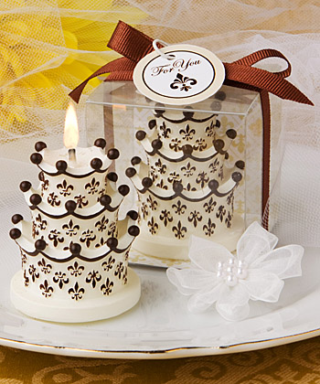 Fleur de Lis and Crown Design Cake Candles wedding favors