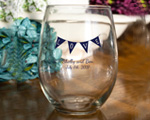 Personalized Stemless Wine Glasses 9 oz wedding favors