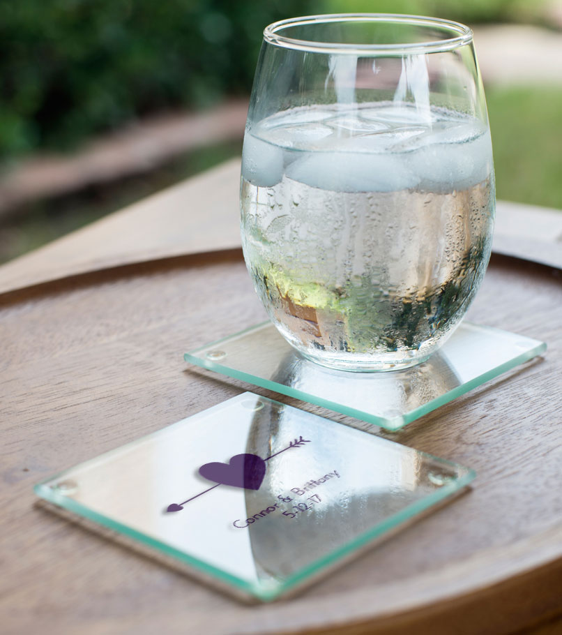 Personalized Glass Coasters wedding favors
