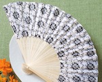 Elegant Silk Fan with Damask Design wedding favors