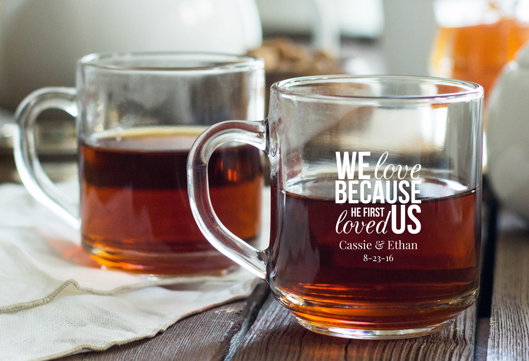 Personalized Glass Coffee Mug Favors wedding favors
