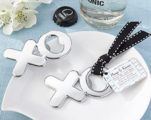 Hugs & Kisses from Mr. & Mrs. Chrome XO Bottle Opener wedding favors