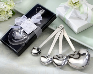 "Love Beyond Measure" Heart-Shaped Measuring Spoons in Gift Box wedding favors