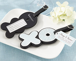 "Hugs & Kisses From Mr. & Mrs." Love-Filled Luggage Tag wedding favors