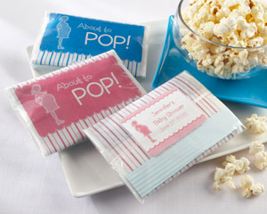 "About to Pop" Microwave Popcorn Favor (Pink or Blue) wedding favors