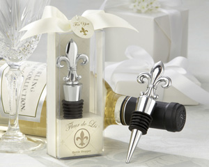 "Fleur-de-Lis" Elegant Chrome Bottle Stopper wedding favors