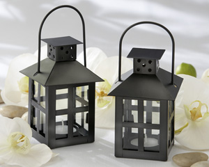 Luminous Black Mini-Lantern Tea Light Holder wedding favors