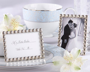 "Silver Pearls" Mini Photo Frame wedding favors