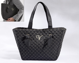 "Knotted Couture" Monogrammed Quilted Tote Bag wedding favors