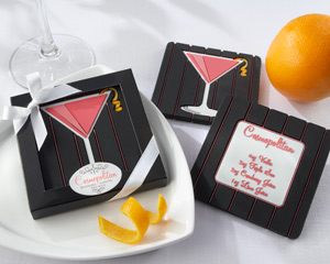 "Oh, So Cosmopolitan" Reversible Recipe Coaster wedding favors
