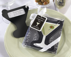 "Traveltini" Martini Luggage Tag wedding favors
