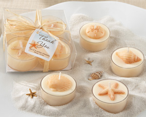 "Seaside" Tea Light Candle Set wedding favors
