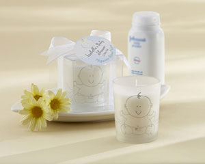 "Heaven Scent" Baby Powder Fresh Frosted Glass Votive wedding favors