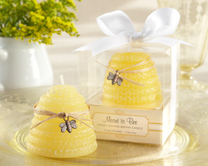 "Meant to Bee" Honey-Scented Beehive Candle wedding favors