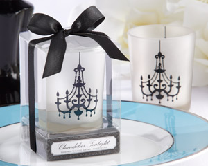 Chandelier Frosted-Glass Tealight Holder wedding favors