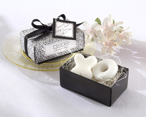 "Hugs & Kisses From Mr. and Mrs." Scented Soaps wedding favors