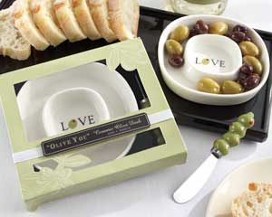 "Olive You" Olive Tray and Spreader wedding favors