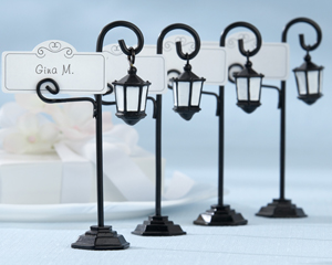 "Bourbon Street" Streetlight Place Card Holder with Coordinating Place Cards wedding favors
