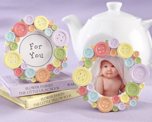 "Cute as a Button" Round Photo Frame wedding favors