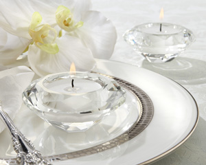 Crystal Diamond-Shaped Tea Light Holder wedding favors